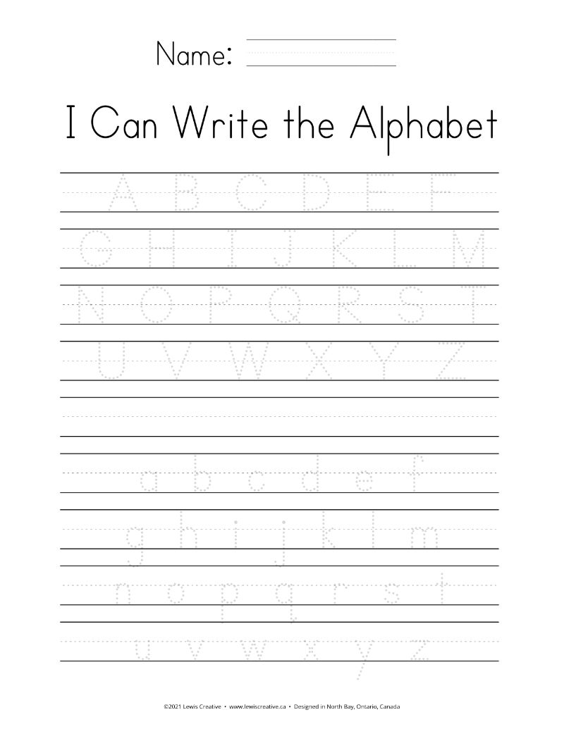Teach Your Kids To Write The Alphabet Lewis Creative