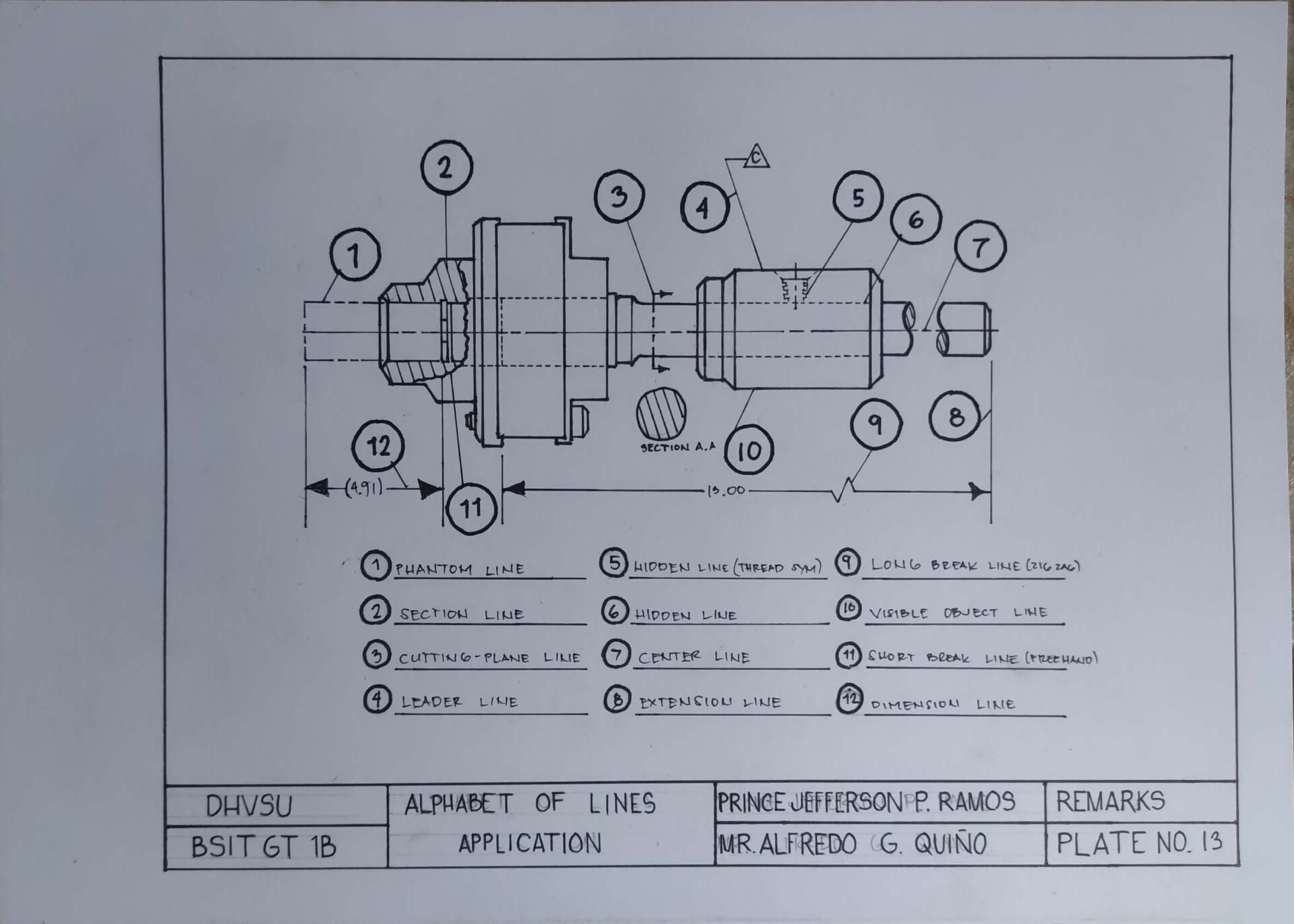TECHNICAL DRAFTING ALPHABET OF LINES pptx Worksheets Library