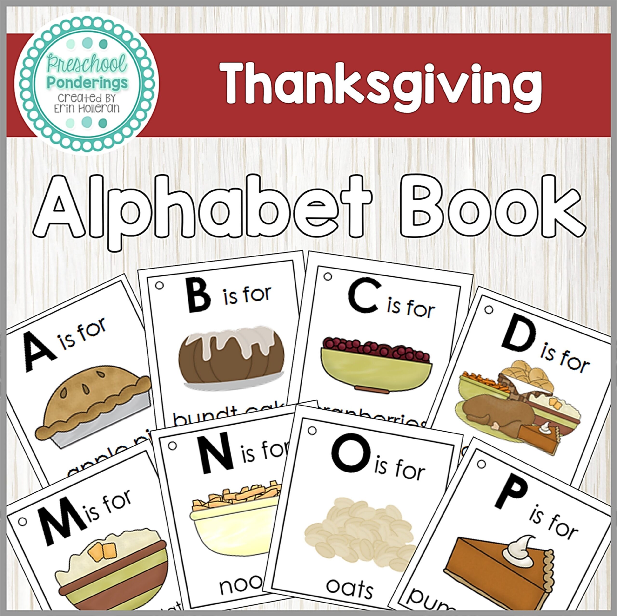 Thanksgiving Alphabet Book Printable Etsy