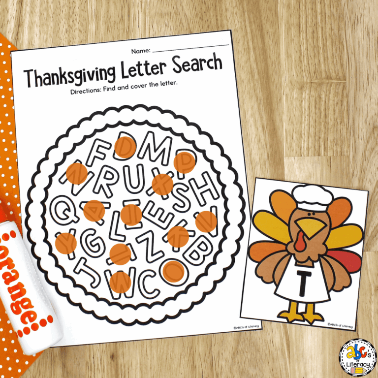 Thanksgiving Letter Search Activity