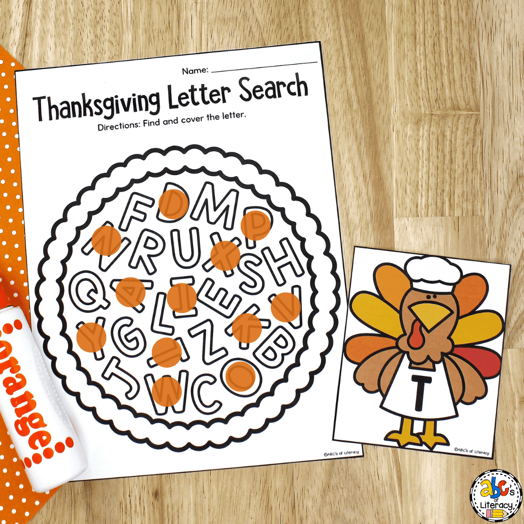 Thanksgiving Letter Search Activity