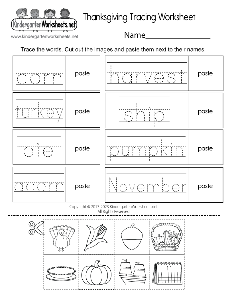 Thanksgiving Alphabet Worksheets