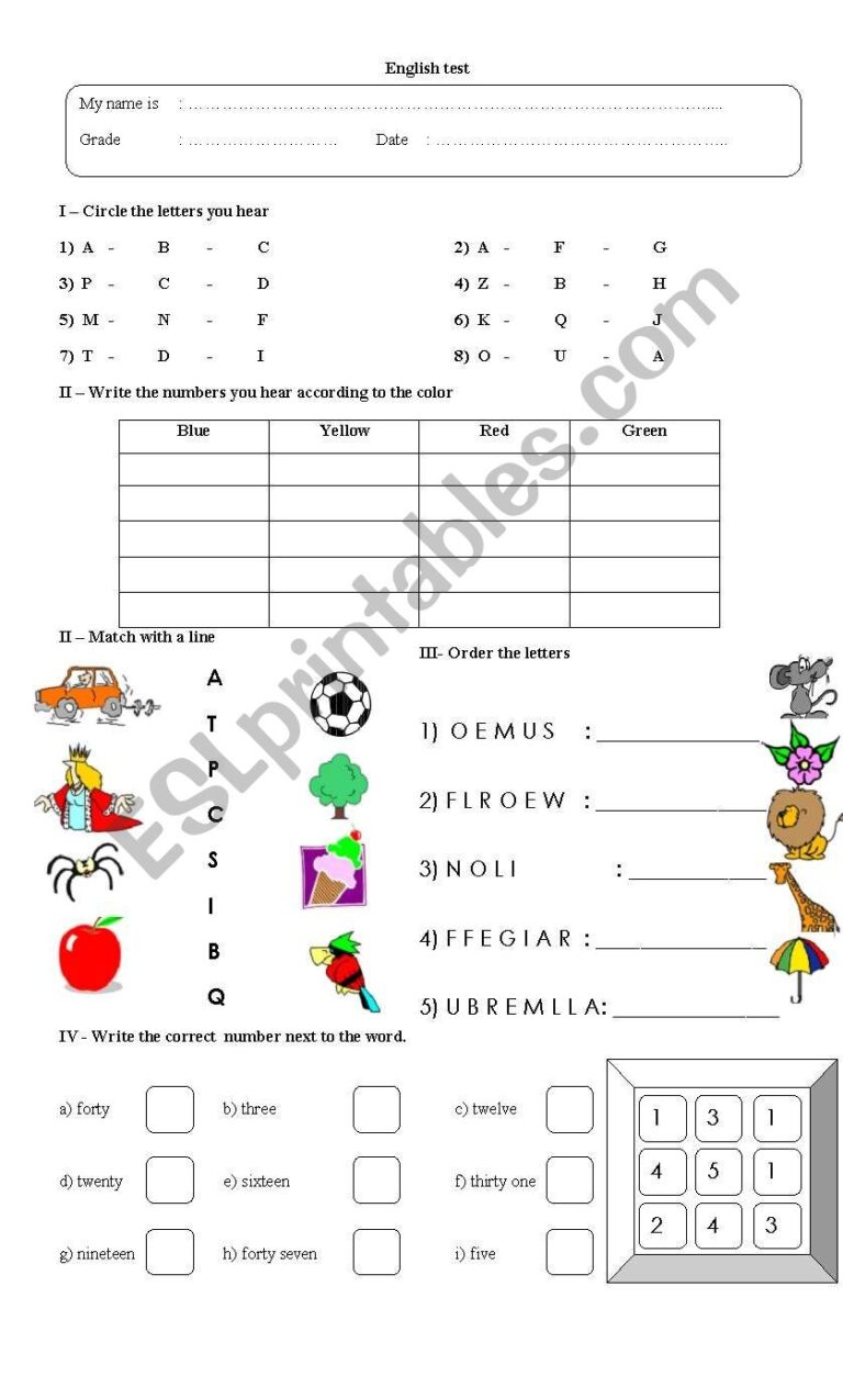 The Alphabet And Numbers ESL Worksheet By Marisel83