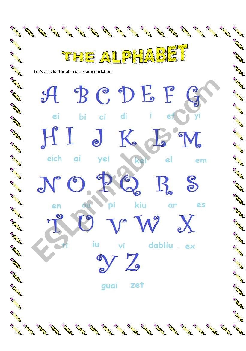 Spanish Alphabet Pronunciation Worksheet
