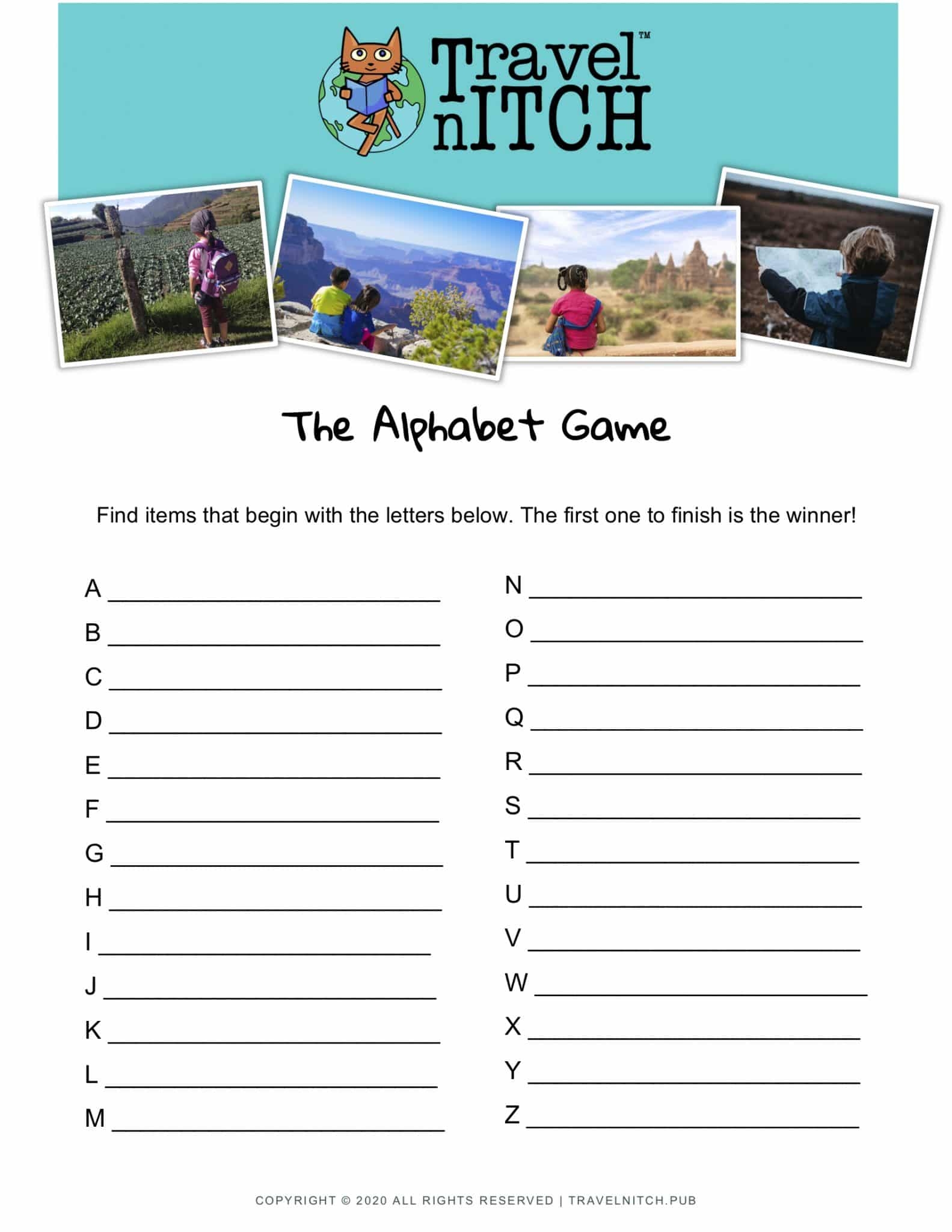 The Alphabet Game Travelnitch Travel Printable Alphabet Game