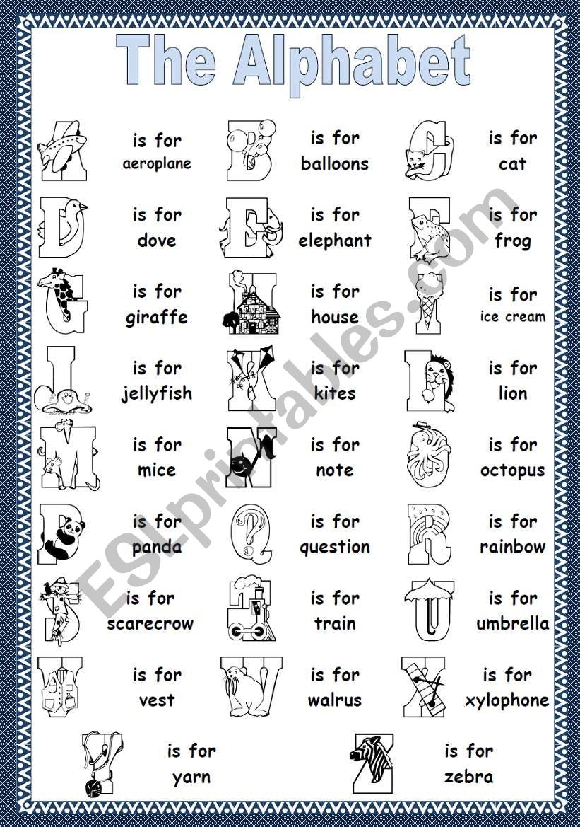 The English Alphabet ESL Worksheet By Blanca
