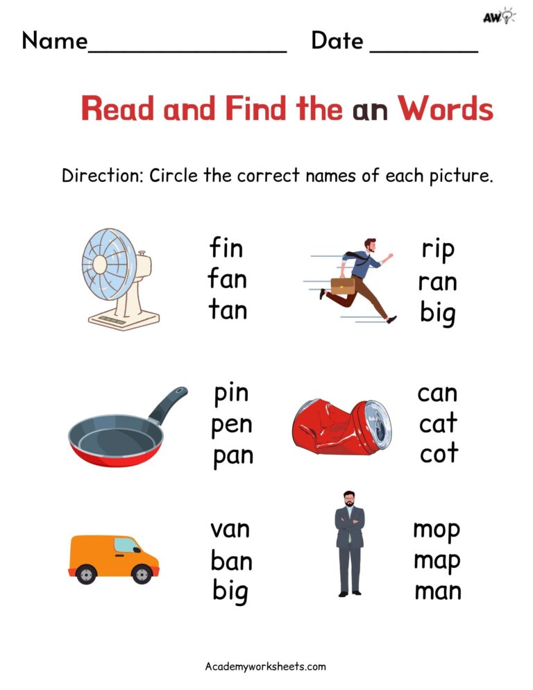 The Ultimate AN Words For Kindergarten Worksheets Academy Worksheets