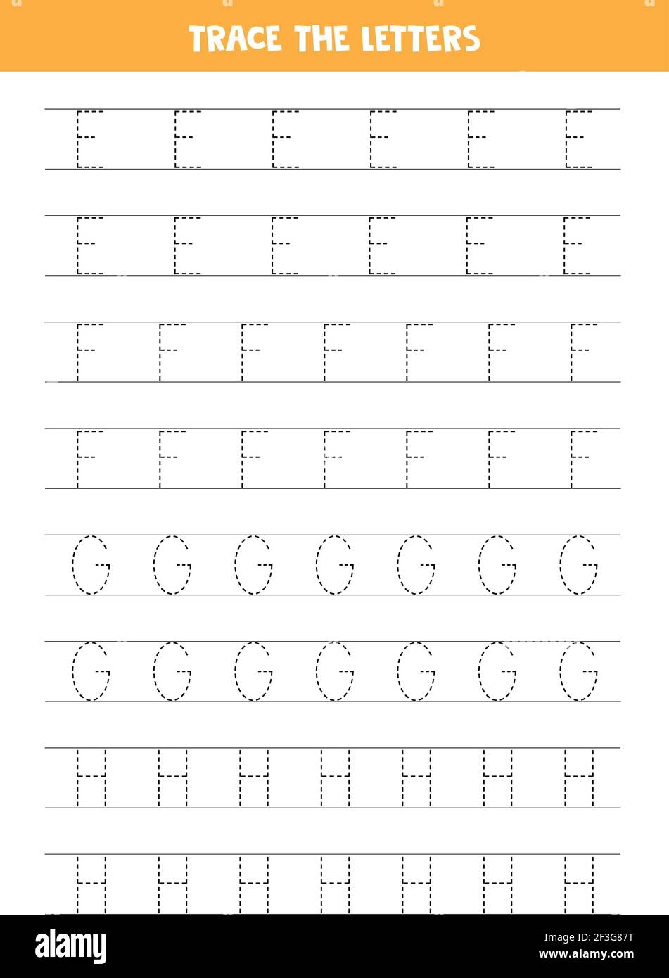 Trace Letters Of English Alphabet Handwriting Practice For Preschool Kids Stock Vector Image U0026 Art Alamy