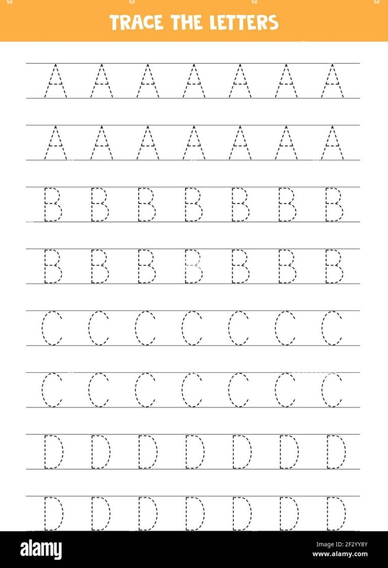 Trace Letters Of English Alphabet Handwriting Practice For Preschool Kids Stock Vector Image U0026 Art Alamy