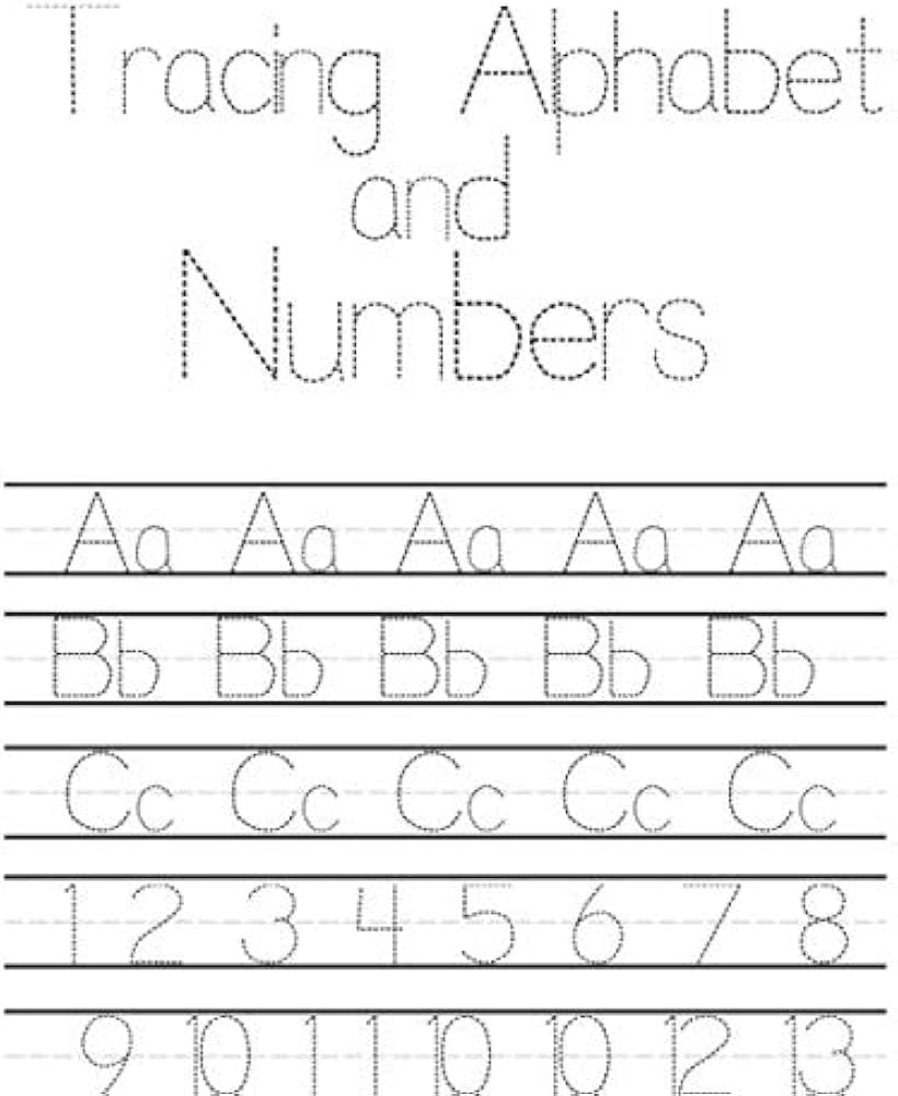 Alphabet And Number Tracing Worksheets Pdf