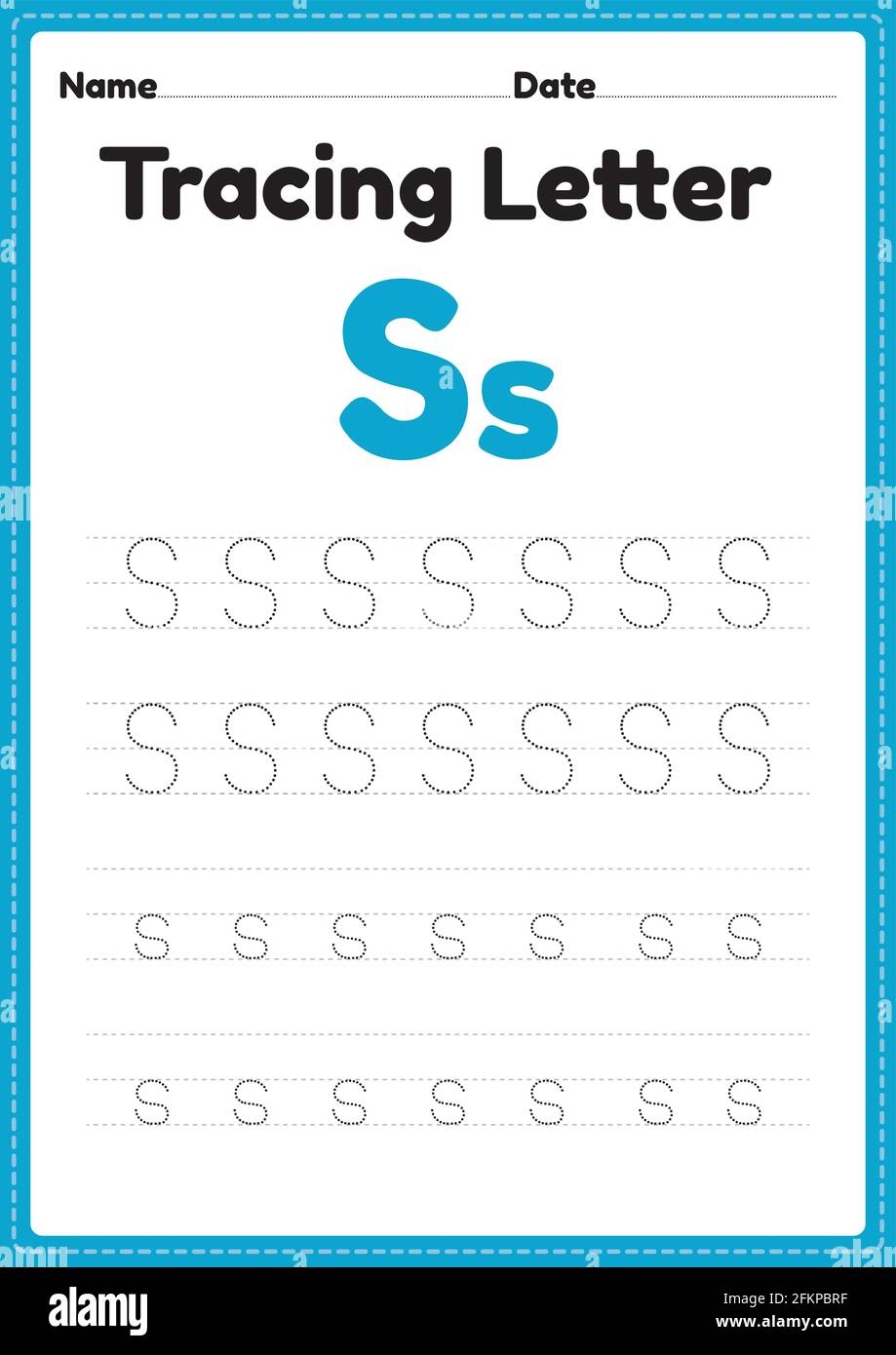 Tracing Letter S Alphabet Worksheet For Kindergarten And Preschool Kids For Handwriting Practice And Educational Activities In A Printable Page Illust Stock Vector Image U0026 Art Alamy