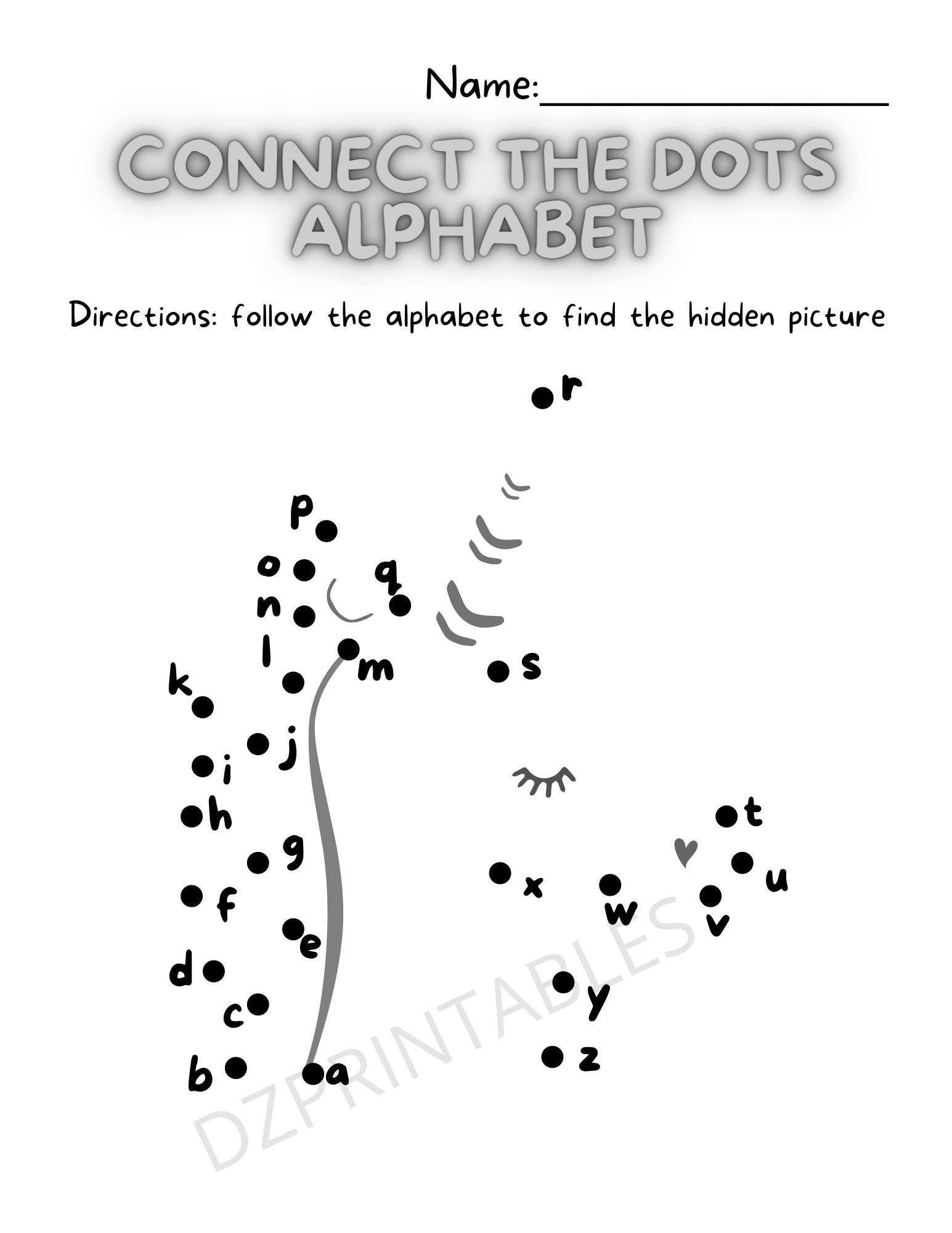 Unicorn Connect The Dots Alphabet Letters Printable