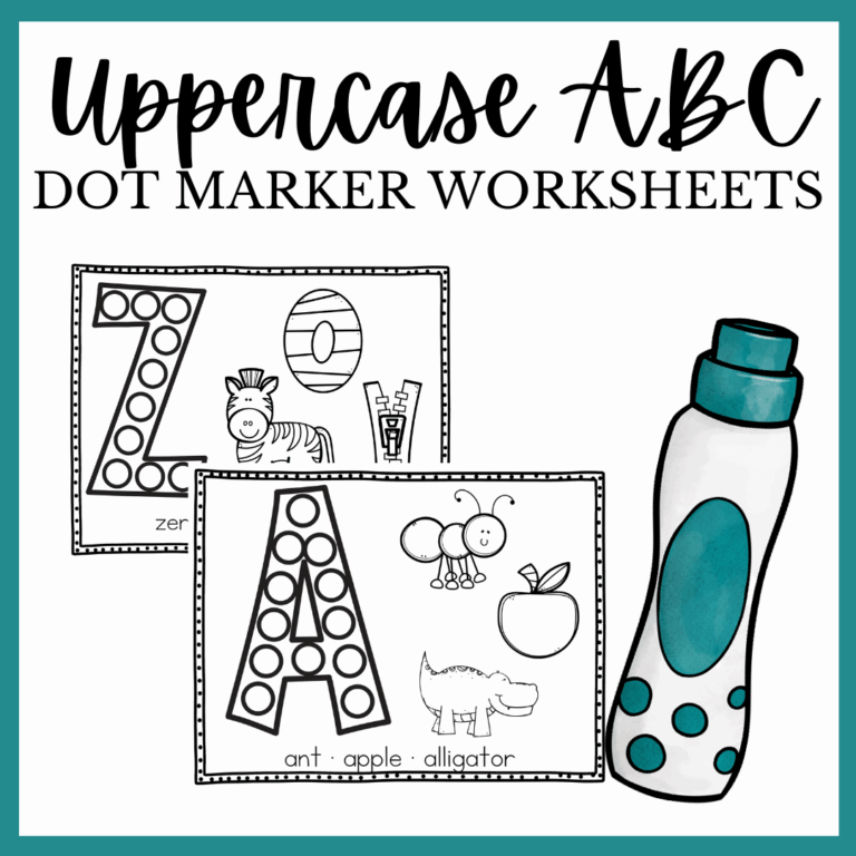 Uppercase Alphabet Dot Marker Worksheets