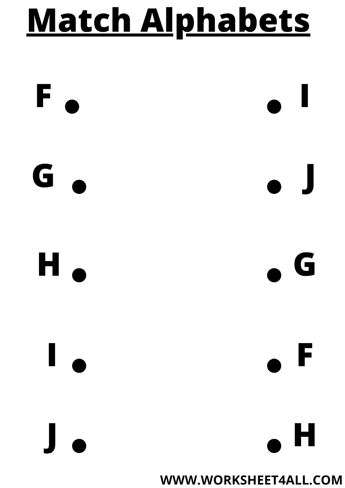 Worksheet4All Free English Worksheets Alphabet Matching